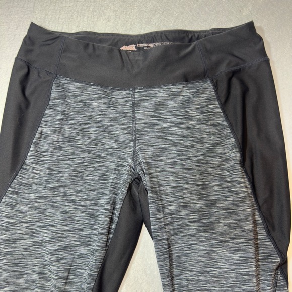 Avia Pants - Avia Womens XL Black Gray Space Dye Activewear Cropped Leggings‎ RA476361